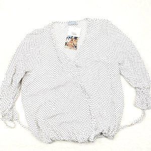 Milan Kiss Polka Dot Wrap Look Blouse